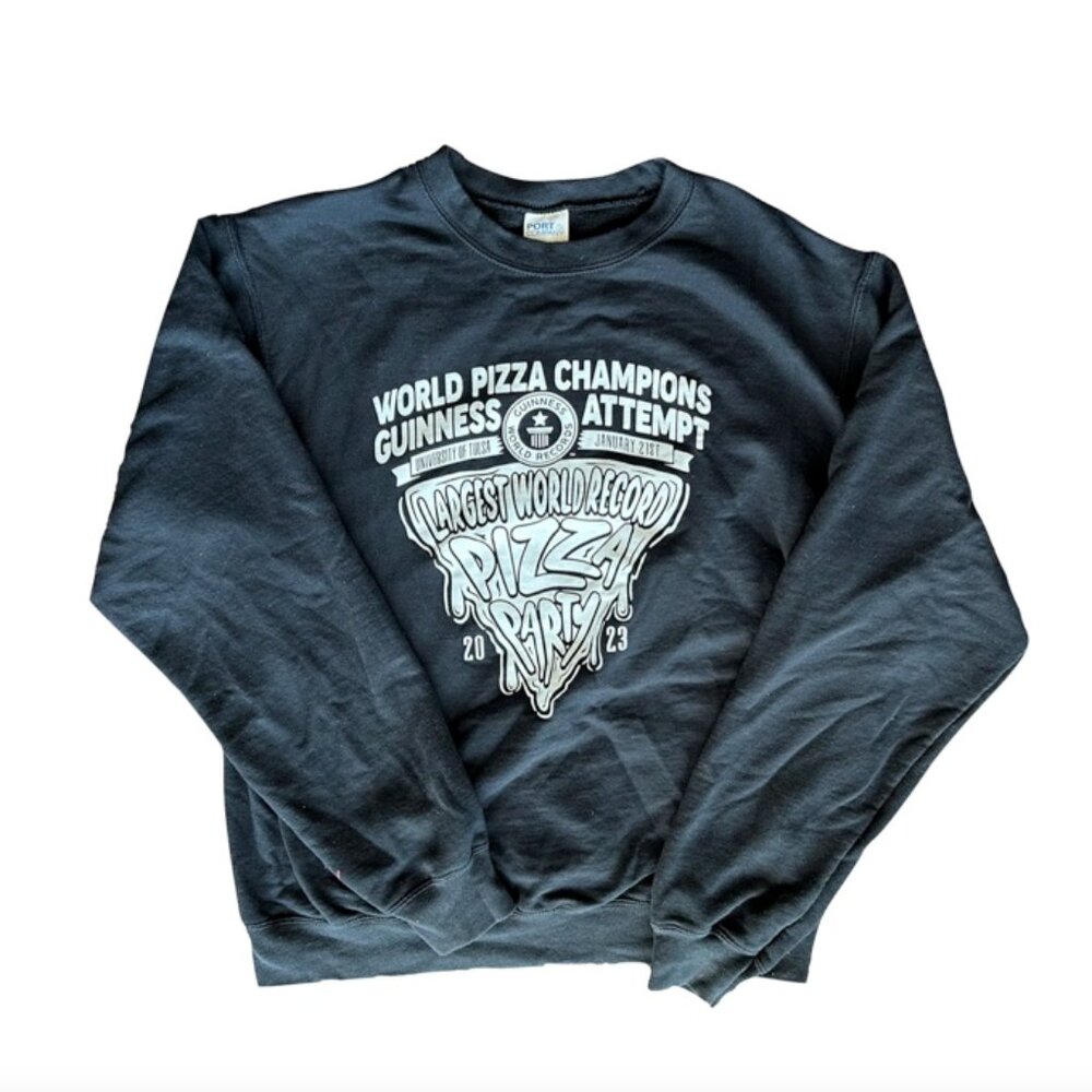 University of Tulsa World Pizza Champions Black and White Sweatshirt